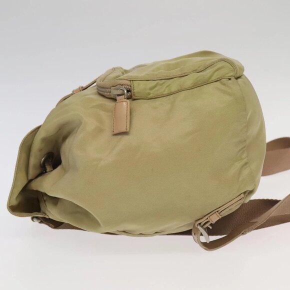 PRADA Backpack Nylon Khaki Silver Auth 98100 - Picture 4 of 16